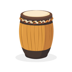Minimal flat vector of a Cajon Drum, 2D icon-style illustration on white background