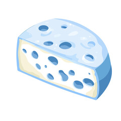 Blue Cheese, flat style 2D vector image, isolated on a white background