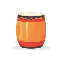 2D flat vector illustration of a Cajon Drum in icon style, isolated on white background