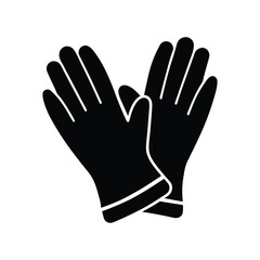 black gloves on white background