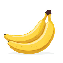 Banana, flat style 2D vector image, isolated on a white background