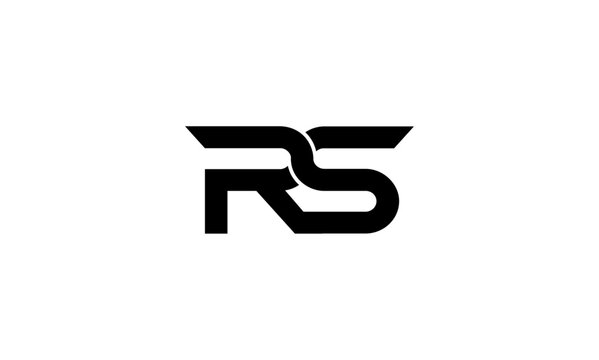 RS initial letters, monogram logo