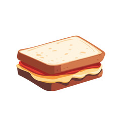 2D flat vector illustration of a Brie Sandwich in icon style, isolated on white background