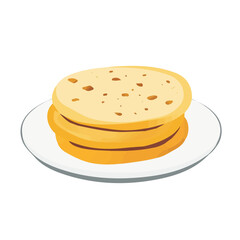 Flat 2D Arepas illustration, vector graphic in icon style, on white background