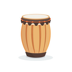 Minimal flat vector of a Cajon Drum, 2D icon-style illustration on white background
