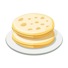 Flat 2D Arepas illustration, vector graphic in icon style, on white background
