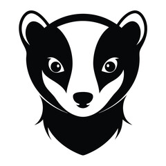 Striped Badger Face Illustration