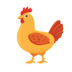 2D flat vector illustration of a Chicken in icon style, isolated on white background