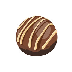 2D flat vector illustration of a Chocolate Truffles in icon style, isolated on white background