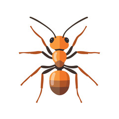 Minimal flat vector of a Ant, 2D icon-style illustration on white background