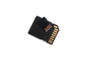 There is a black flash drive on a white background.