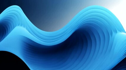 Abstract blue fluid waves, flowing lines with gradient shades, perfect for backgrounds and design - Powered by Adobe