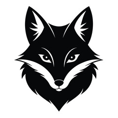 Majestic Black Fox Head Illustration