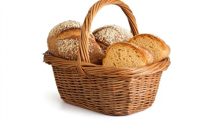 Basket of loaves and sliced bread