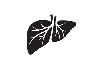 A liver silhouette with a simple, understated design set against a white background Simple