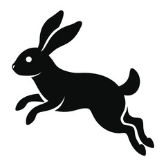 Leaping Hare Silhouette Illustration