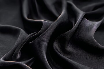Elegant and Sophisticated Black Fabric Texture with Smooth Folds and Luxurious Design Elements