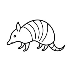 armadillo minimal outline art icon 