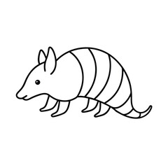 armadillo minimal outline art icon 