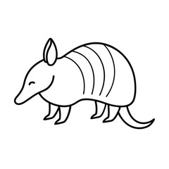 armadillo minimal outline art icon 