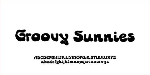 Elegant Hand Drawn Font. Rough Font. Creative Groovy Font Uppercase. Classic Lettering Fashion Designs. Typography modern serif decorative vintage Retro hippie concept vector illustration