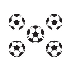 Five american football silhouettes isolated on white background