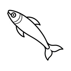 Obraz premium carton fish stick outline vector art