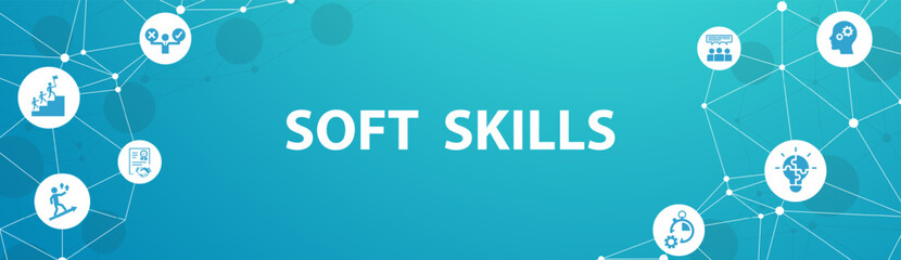 Soft skills icon set. Containing communication, empathy, assertiveness, personality, problem-solving, creativity, punctuality and work ethics icons. Solid icons vector collection. EPS 10