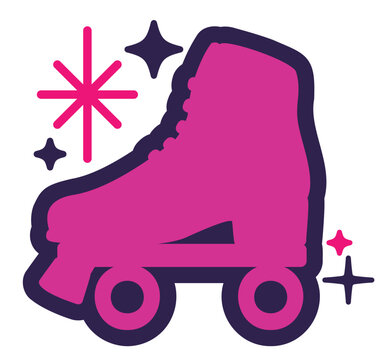 Retro Roller Skate with Sparkles