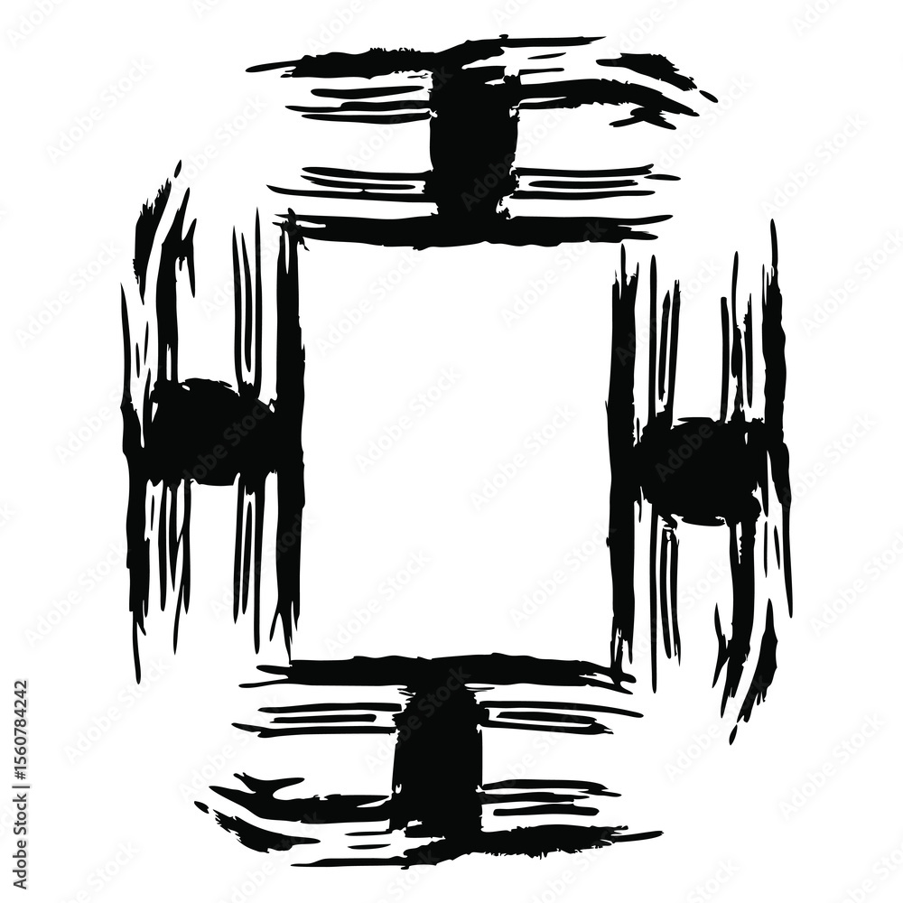 Poster abstract brush stroke design with transparency for creative visual projects