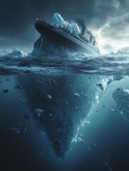 Iconic Ocean Liner Crashes Into Iceberg Revealing Immense Submerged Glacier Beneath the Waves