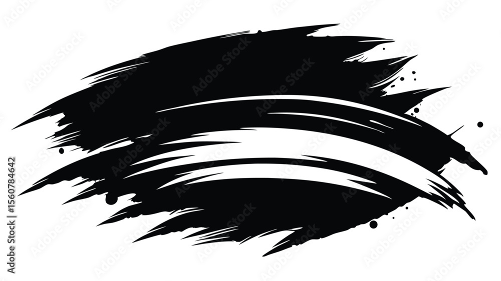 Poster abstract brush strokes and ink splatters graphic element with transparency for design projects