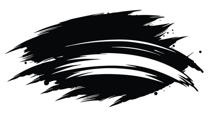 Naklejka premium Abstract brush strokes and ink splatters graphic element with transparency for design projects