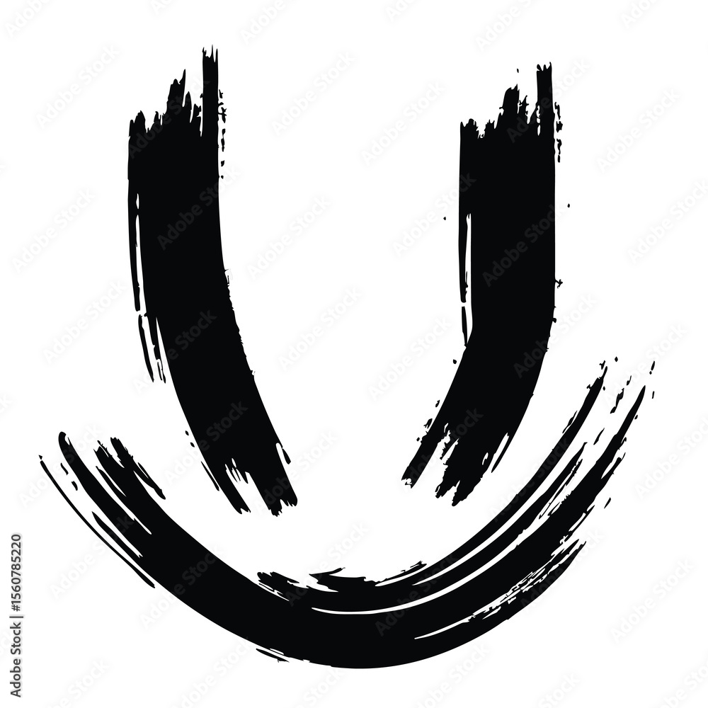 Poster abstract brushstroke design element in black with transparency for creative projects
