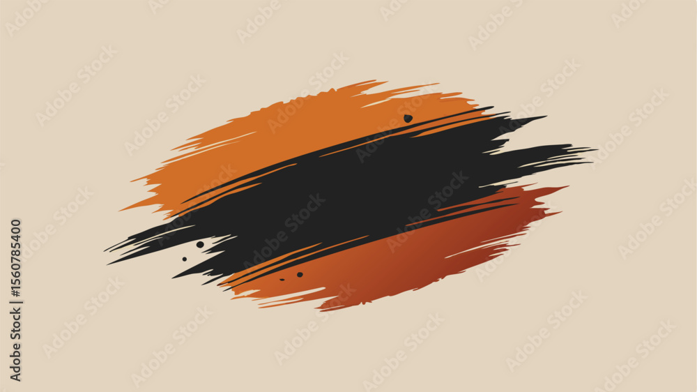 Poster abstract brushstroke design element with color gradient in a minimalist style aesthetic