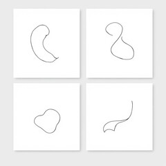 Collection of modern simple illustrations with lines. Minimalism style