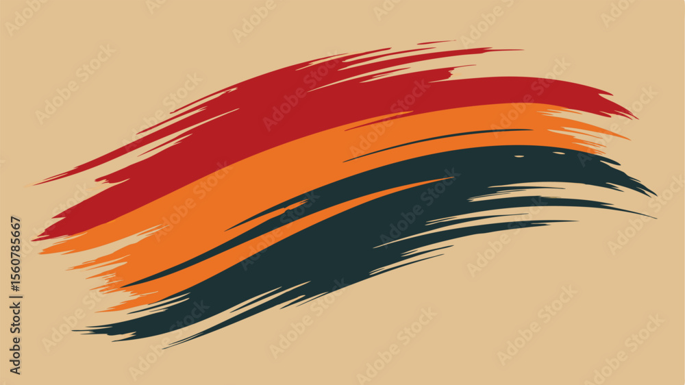 Poster abstract brushstroke design with gradient colors suitable for various design projects