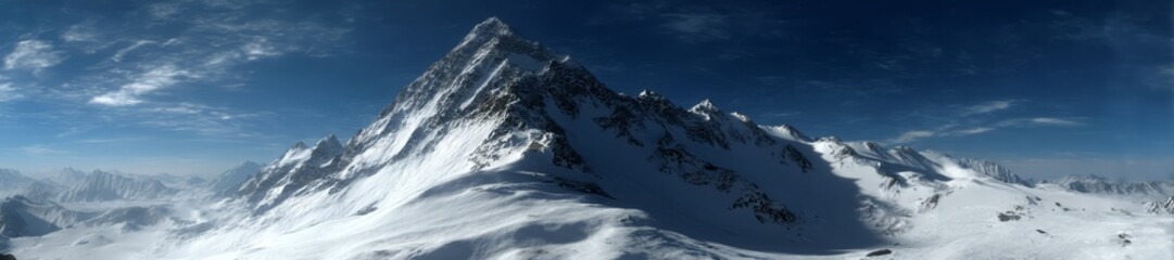 Snow-capped mountain adventure alpine region hdr 360 degrees scenic view