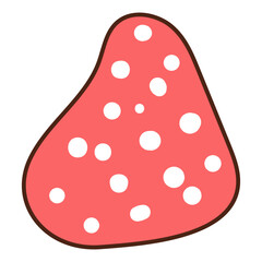 Strawberry fruit, berry, cake decoration hand drawn illustration, isolated vector on transparent. Line drawing design. Birthday celebration, festival, carnival, party, anniversary clip art, element