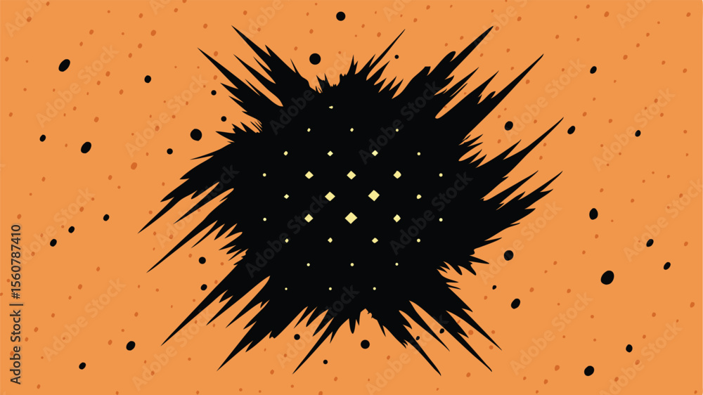 Poster abstract burst design with geometric and spiky shapes suitable for various creative projects