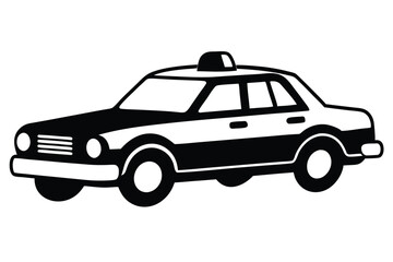 Obraz premium Vector Illustration of a Black and White Police Car with Dome Light Detail