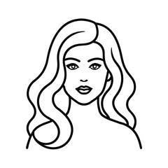 luxury beauty woman outline line art design