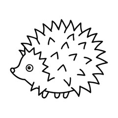 minimal spiky ball hedgehog line drawing
