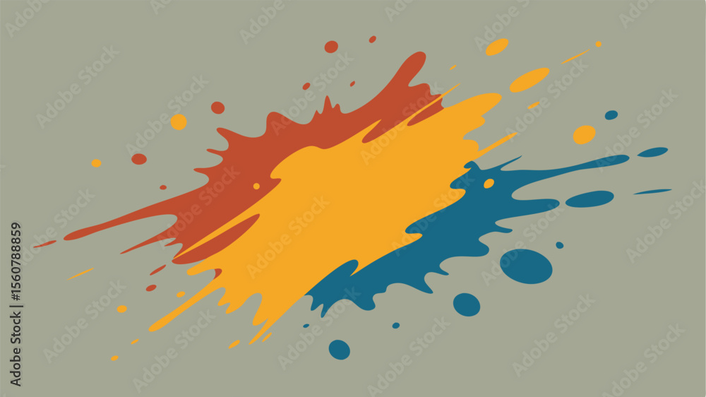 Poster abstract colorful paint splatter design with transparency for creative design projects