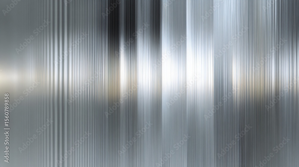 Fototapete abstract metallic background with vertical silver light strips. modern technology pattern for digita
