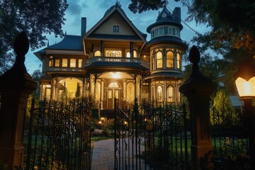 Mansion with Classic Architectural Features . Real Estate Background