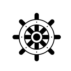 Obraz premium Rudder Steering Control Solid Icon