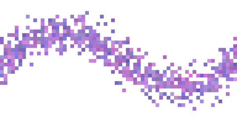 Purple squares wave halftone random background.