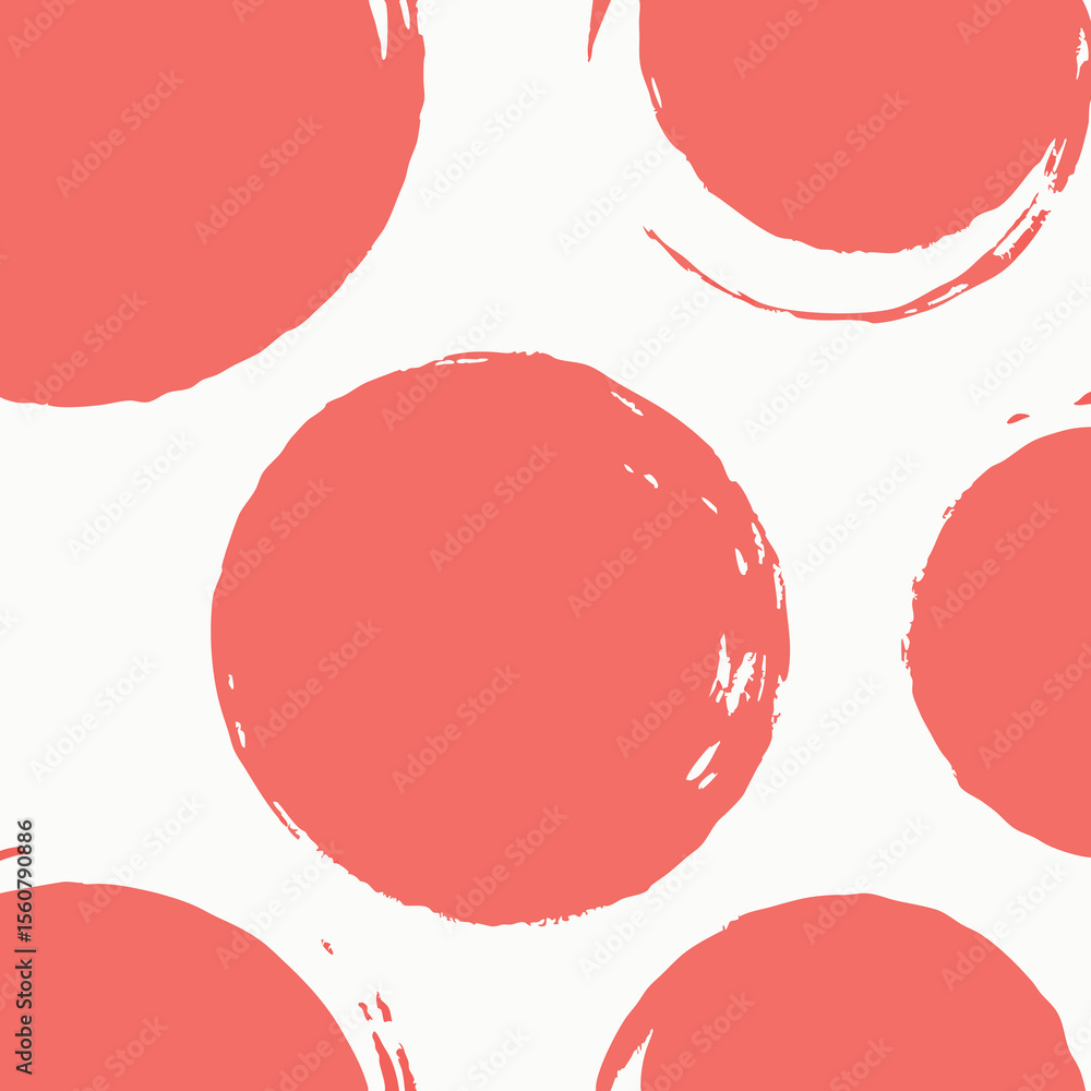 Poster abstract coral brushstroke circle pattern on white background with transparency