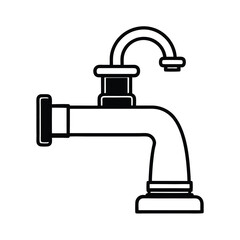 simple water faucet black silhouette